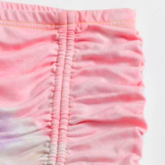 SHEIN ✦ Tie-Dye Skirt M ✦ Pastel Ruffled High-Low Hem Adjustable Drawstrings NWT - Picture 4 of 10